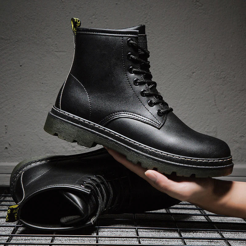 2026 Men's Biker Martin Style Lace Up Combat Ankle Boots Casual