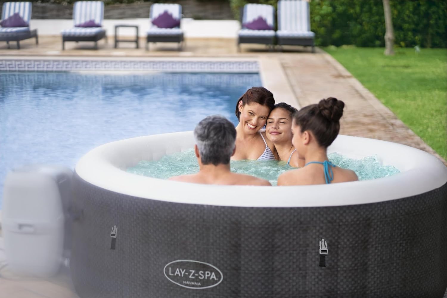 2026 Spa gonflable rond BESTWAY Lay-Z-Spa® Miami Airjet™ 2 - 4 personnes
