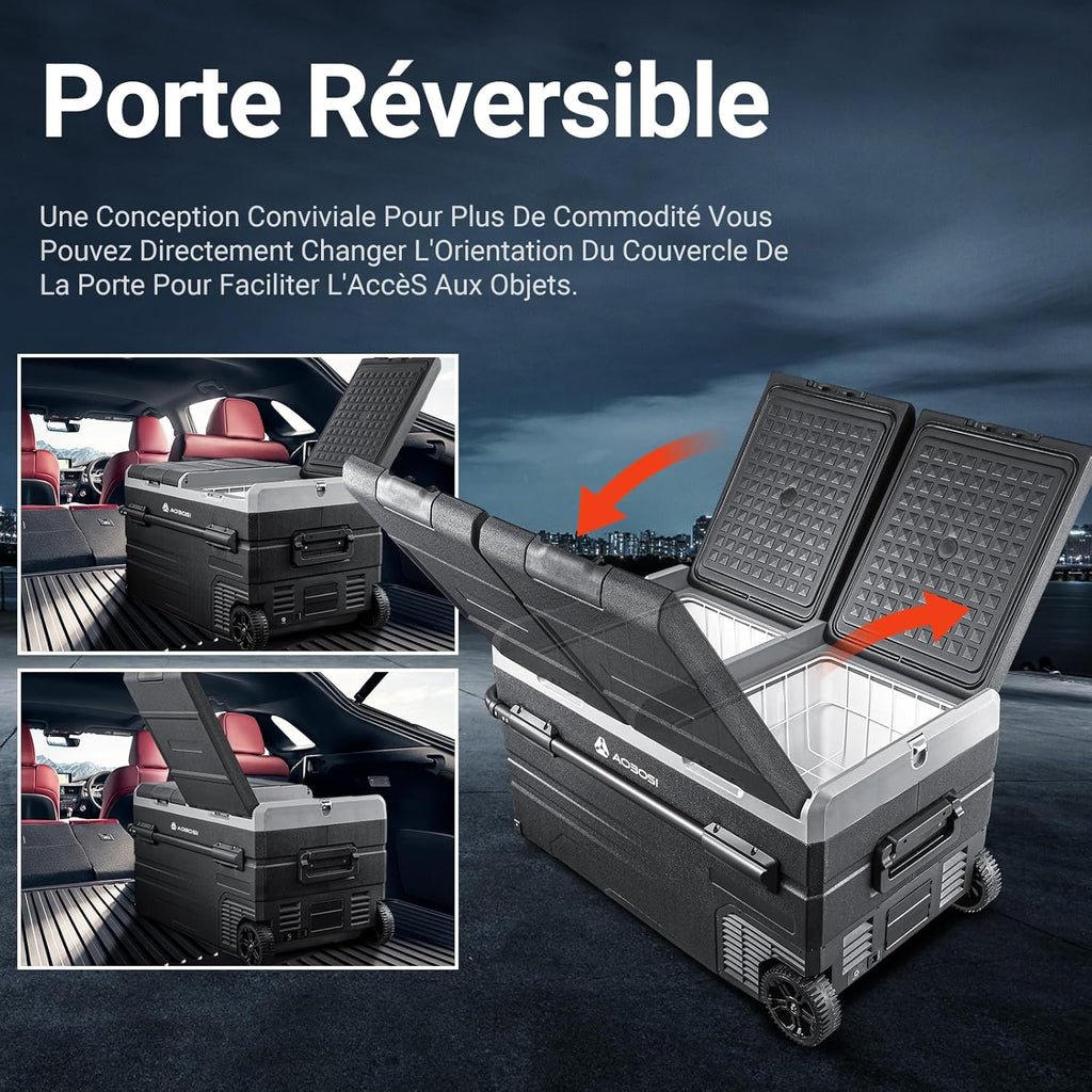 2026 115L Glaciere Electrique Double Zone,Glaciere a Compression WiFi APP,12 V/24 V et 100-240 V Frigo Camping,-20 ℃ à 20 ℃,pour Voiture,Camion,Bateau,Camping,Car,Caravanes,Voyageant,Maison