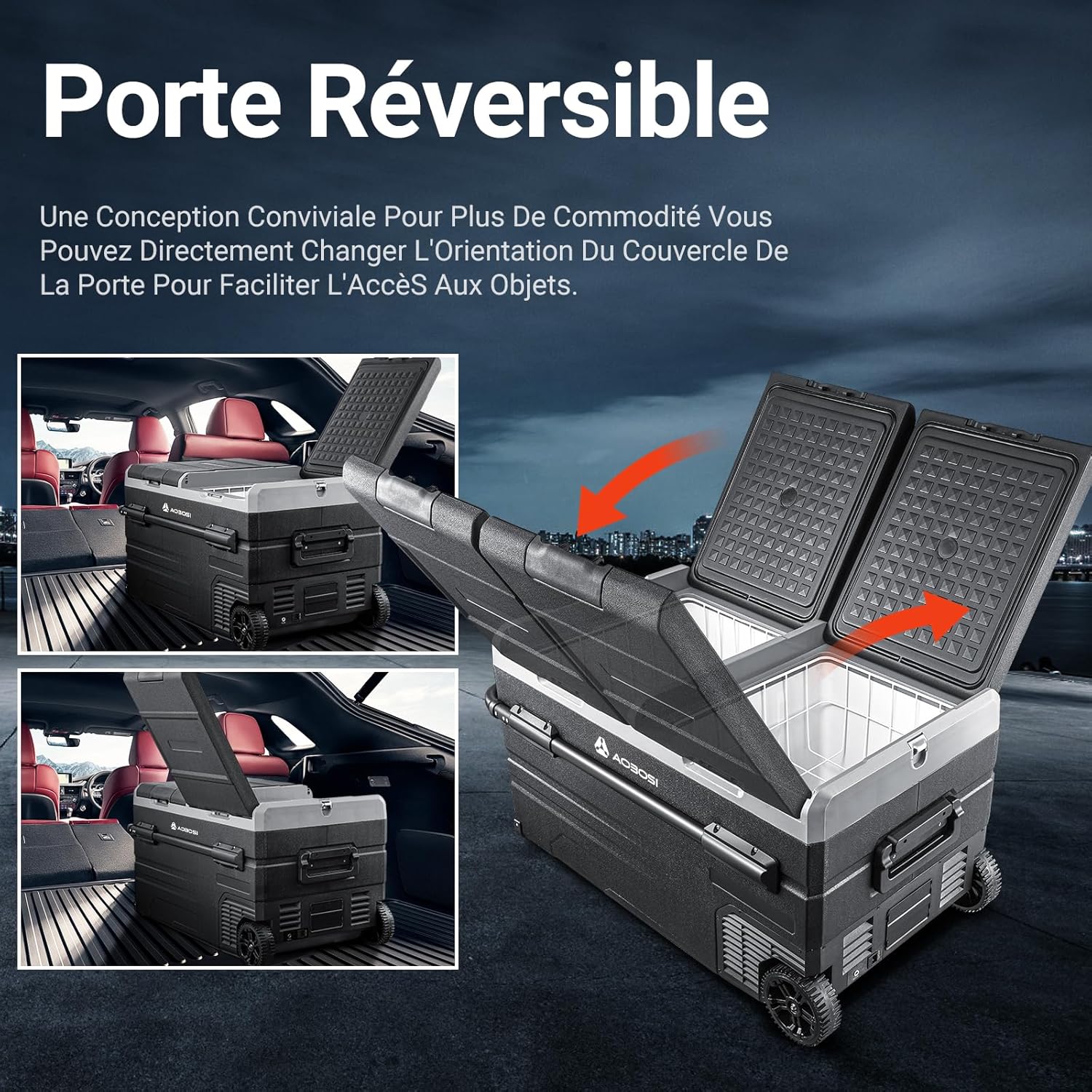 2026 115L Glaciere Electrique Double Zone,Glaciere a Compression WiFi APP,12 V/24 V et 100-240 V Frigo Camping,-20 ℃ à 20 ℃,pour Voiture,Camion,Bateau,Camping,Car,Caravanes,Voyageant,Maison