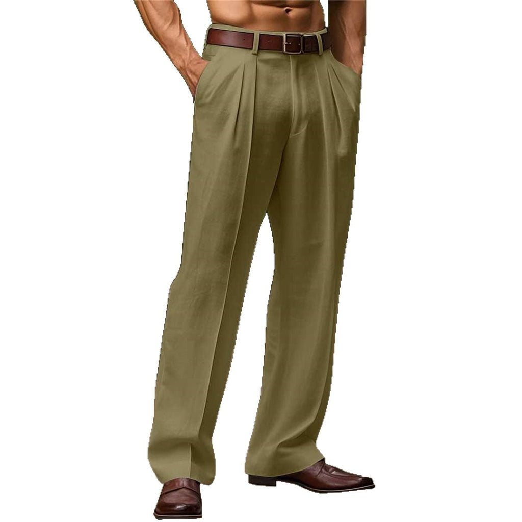 Pantalon en coton et lin décontracté respirant confort pour homme