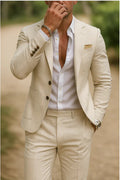2026 Men's Casual Slim Fit Two Piece Blazer Trouser Business Suit