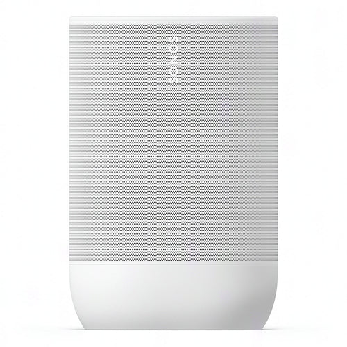 2026 2025 Sonos Move 2 – Enceinte Portable Intelligente Blanche avec Batterie 24 Heures, Bluetooth et Wi-Fi, Résistante à l’Eau, Son Stéréo Puissant et Commande Vocale