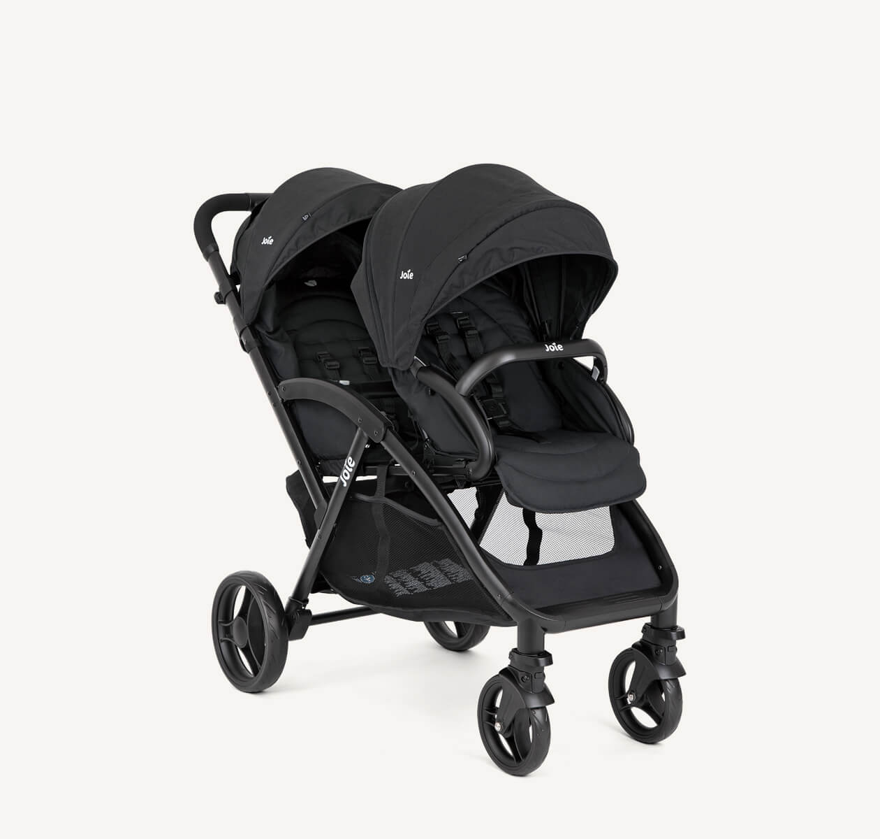 2026 Joie - Evalite™ Duo - Poussette Double Légère - Siège Arrière Inclinable À Plat - Compatible Sièges Auto Et Nacelles - Suspension 4 Roues - Harnais 5 Points SoftTouch - Dès la naissance