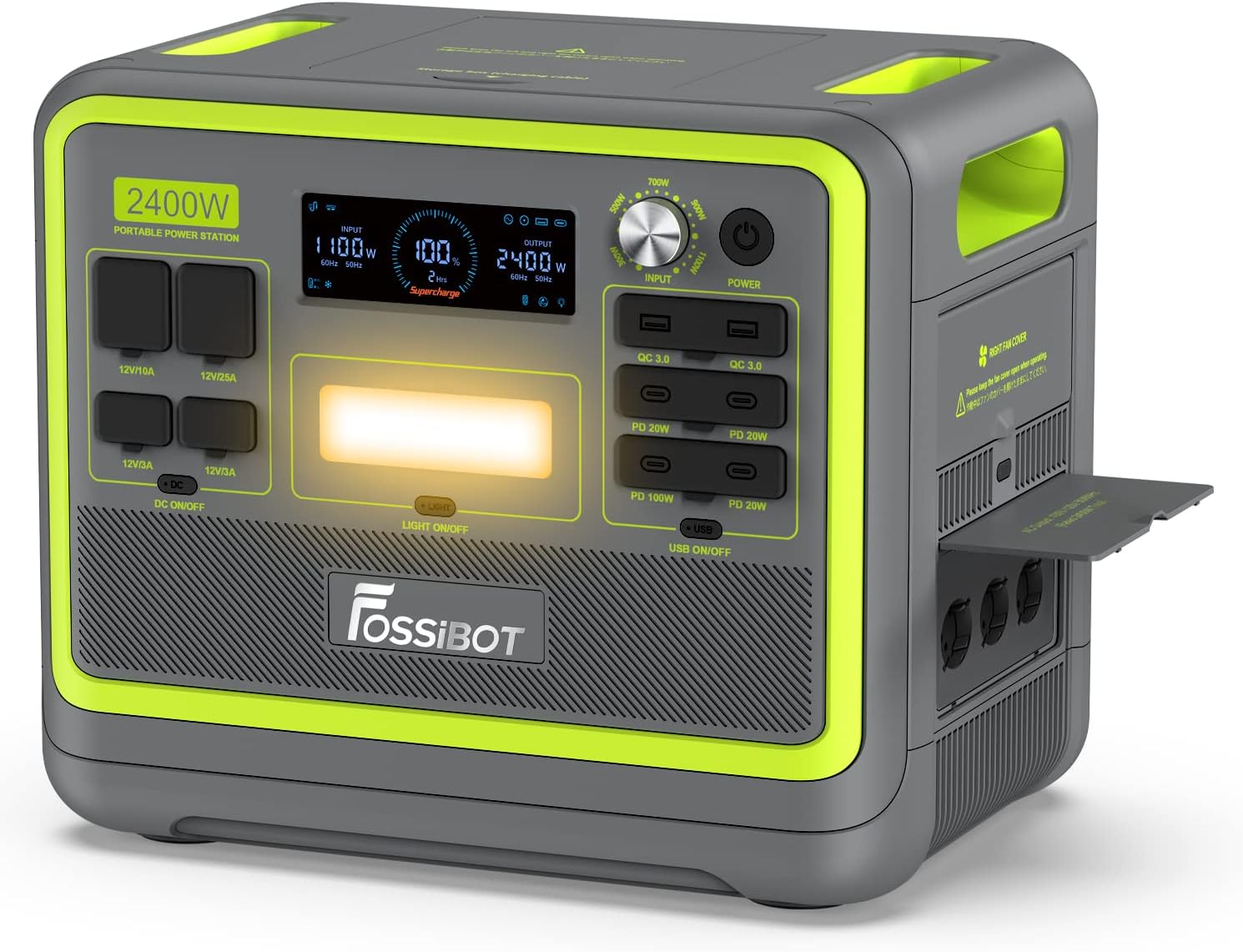 2026 F2400 Station électrique portable CA 2400W (4800W Pic),Station Silencieux Solaire 2048Wh LiFePO4,Groupe Générateur Électrique Onduleur Alimentation de Secours à Domicile Camping