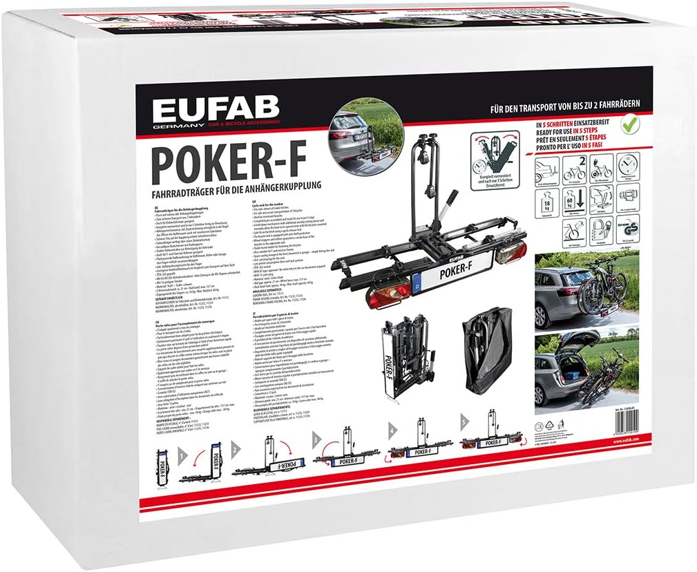 2026 EUFAB 12010LAS Porte-vélo Pliable Raven pour 2 vélos