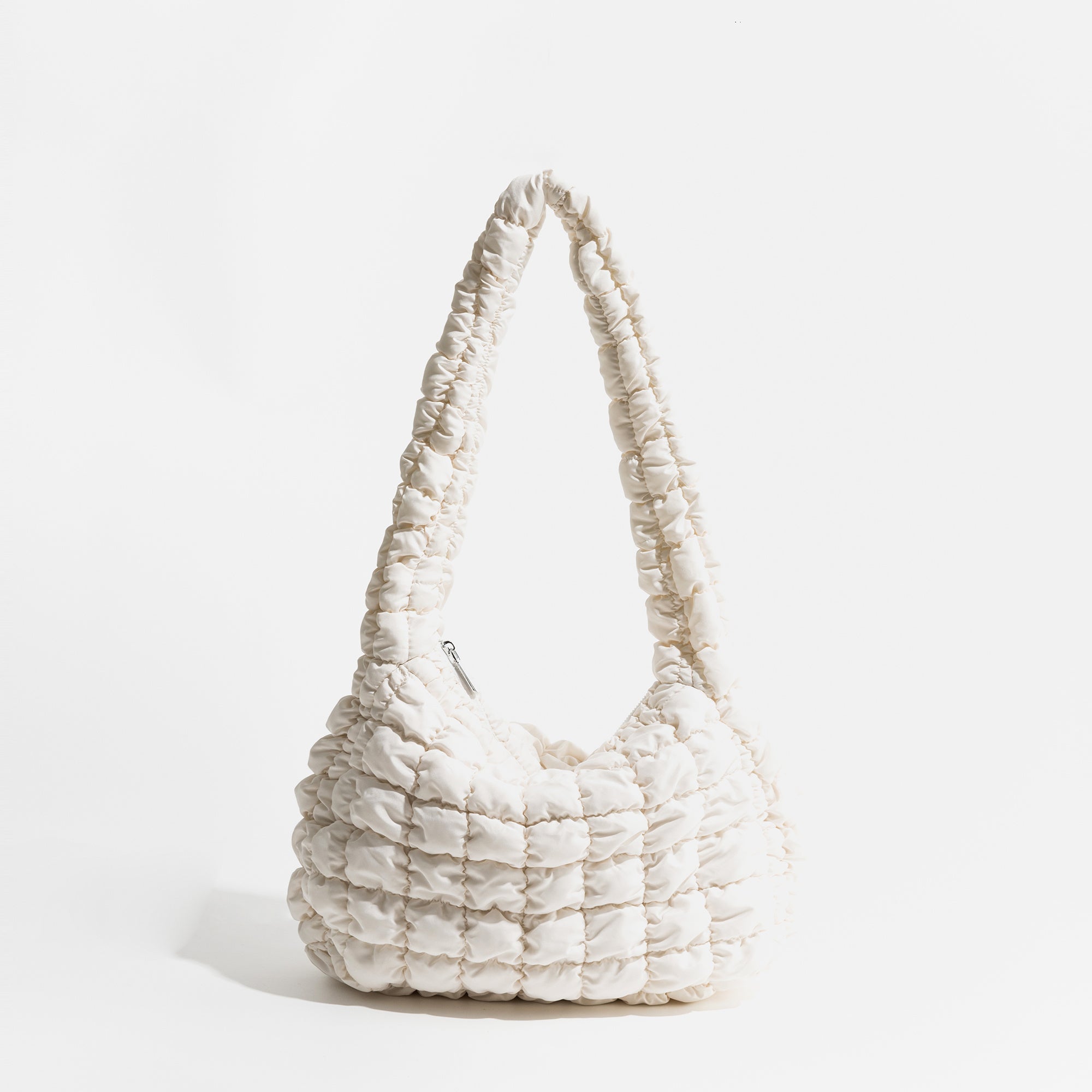 Women's Quilted Padded Feather Down Shoulder Hobo Bag - LAKD London