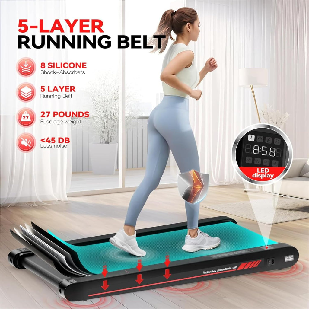 2026 2025 Sperax Tapis de Marche Vibrant avec Application, Tapis de Course 3 en 1 Sous Bureau, 2,5HP Faible Bruit, Tapis de Marche avec Télécommande, Tapis de Course Portable pour Bureau à Domicile