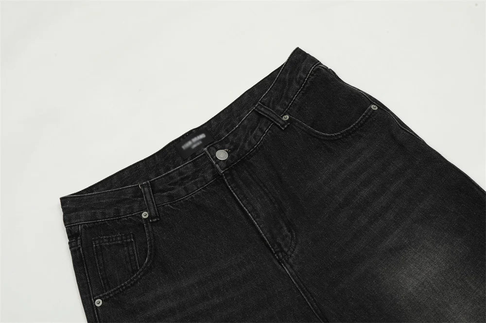 2026 Men's Casual Straight Cut Wide Leg Denim Trousers Everyday Style