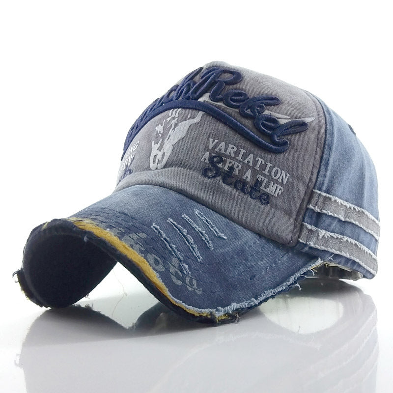 Casquette de baseball rétro en denim réglable décontracté style urbain unisexe
