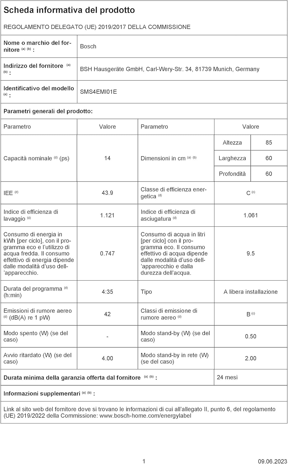 2026 2025 Bosch SMS4EMI01E – Lave-Vaisselle Série 4, 14 Couverts, Silence Plus 42 dB, Inox, Édition Limitée