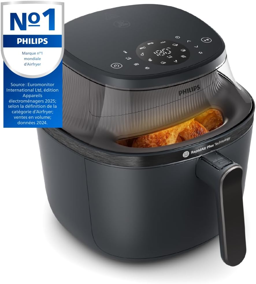 2026 2025 Friteuse à air Philips série 3000 7,2 L, fenêtre de cuisson, friteuse 16 en 1