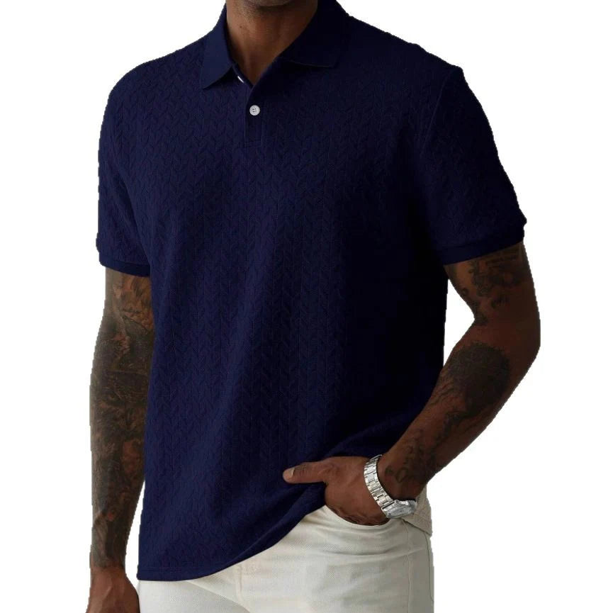2026 Men's Classic Short Sleeve Button Collar Polo Shirt Smart Casual