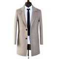 Men's Double Faced Wool Herringbone Pattern Mid Length Overcoat - LAKD London