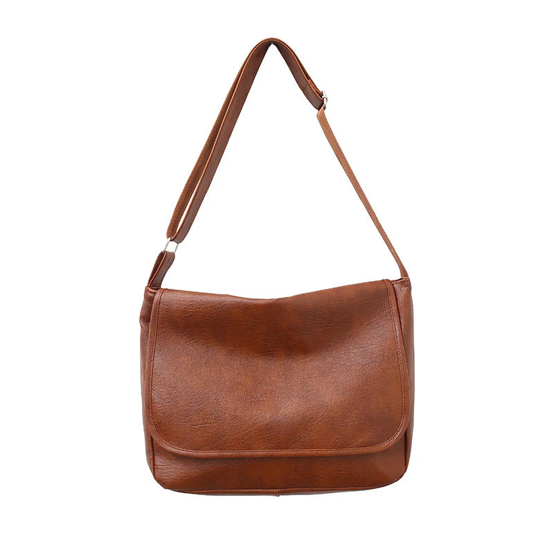 2026 Men's British Style Simple Vintage PU Leather Messenger Bag