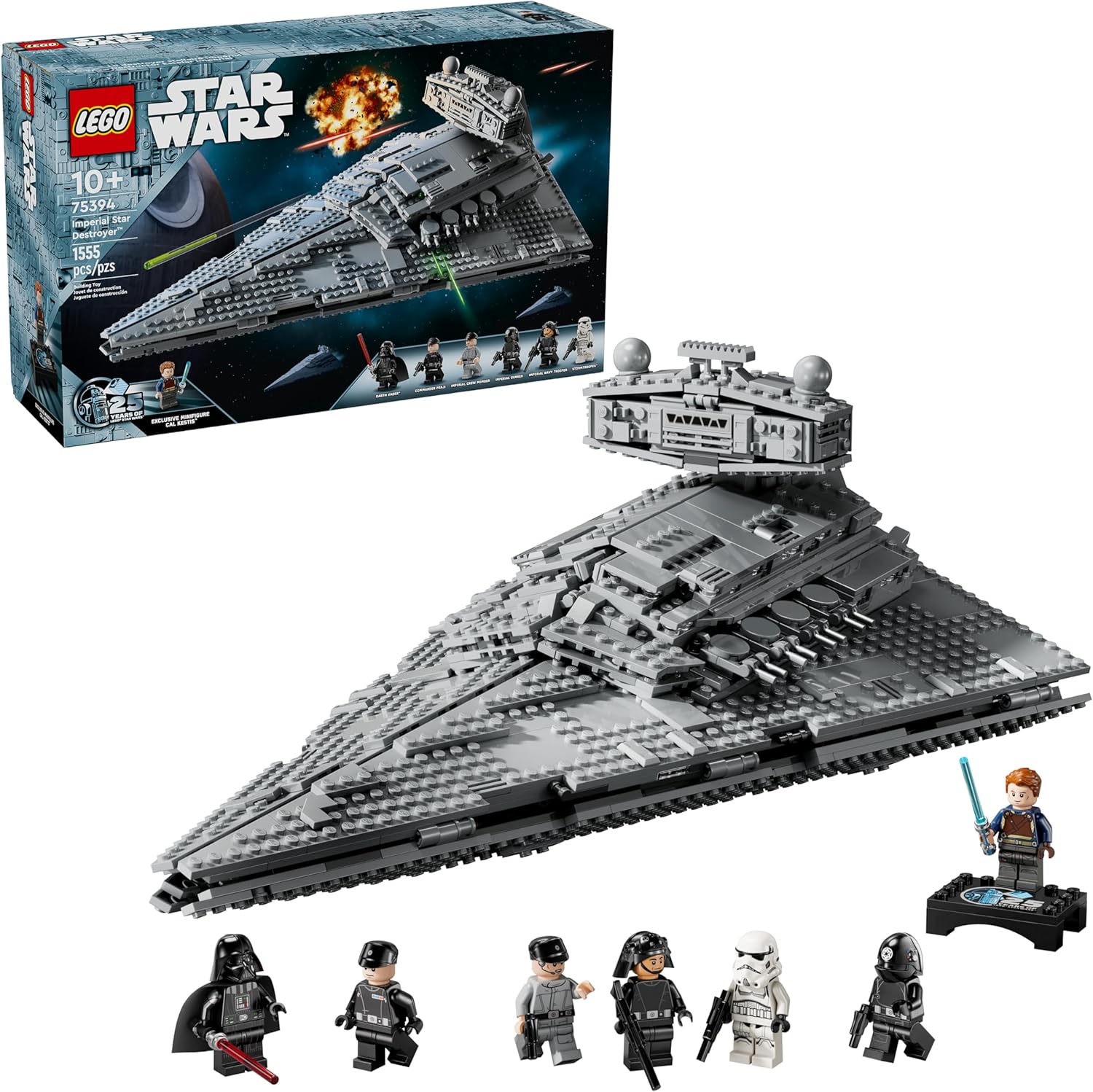 2026 2025 LEGO Star Wars Ensemble de Construction Destroyer Impérial - Construire & Exposer pour Garçons et Filles, À partir de 10 ans - Cadeau d’Anniversaire - Star Wars Darth Vader & 6 Figurines - 75394