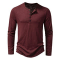 Men's Premium Long Sleeve Button Henley Casual T-Shirt - LAKD London