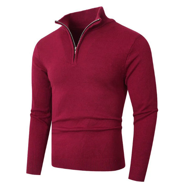 Polo zippé ultra-fin léger manches longues décontracté pour homme