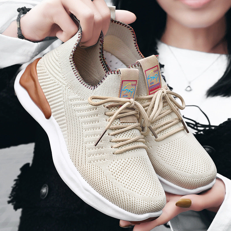 Chaussures de running respirant en maille à lacets décontracté pour femme