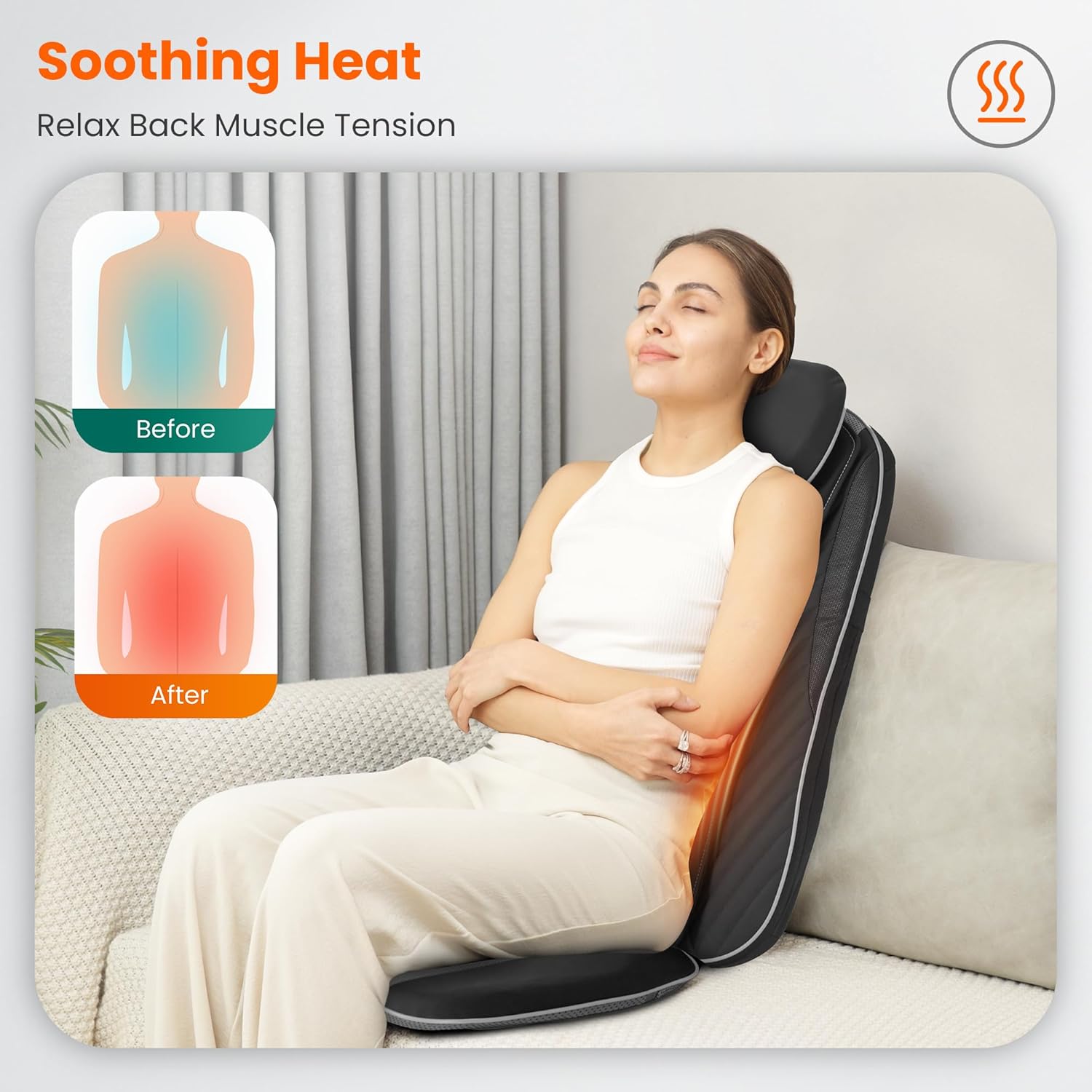 2026 2025 Coussin de Massage Shiatsu Snailax avec Chaleur – Coussin de Fauteuil Massant pour Dos, Massage Kneading pour Maison et Bureau