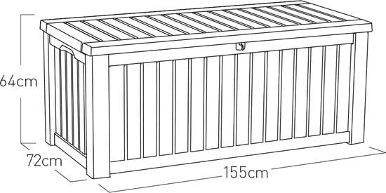 2026 2025 KETER Rockwood 570L – Coffre de Rangement Extérieur Étanche et Résistant, Banc Multifonction, Édition Limitée