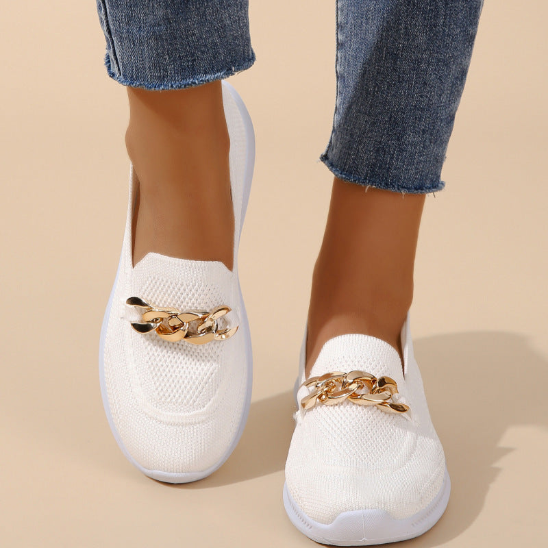 Ballerines chaîne en maille sport walking pour femme