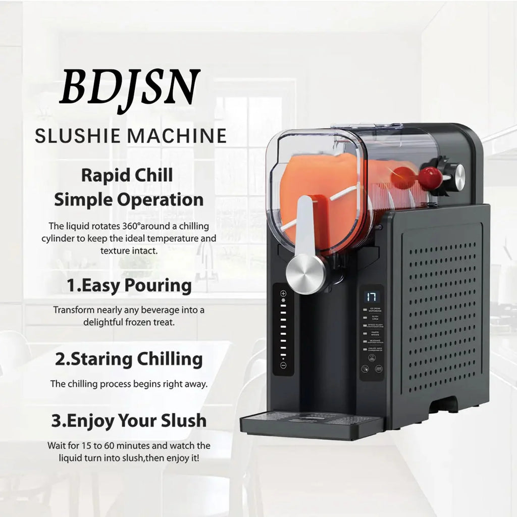 2026 2025 Machine à Boissons Slush Automatique, 1600 ml, Machine à Glace Soft, Pas de Glace Nécessaire, Écran LED, 6 Programmes Préréglés, Pour Maison, Restaurant, Bureau, Snack Bar, Magasin de Boissons Fraîches