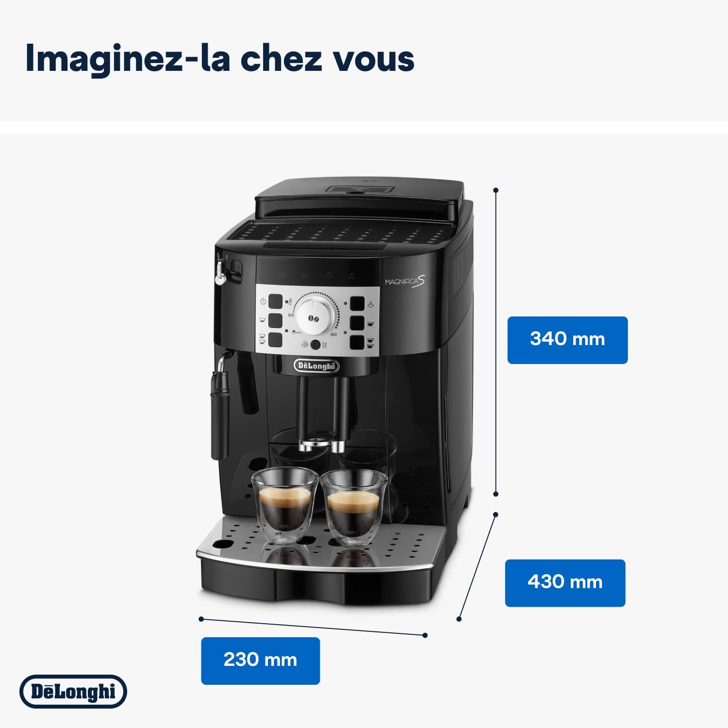 2026 Magnifica S Machine a Café Grain ECAM22.110.B, Machine Expresso et Cappuccino, 1.8L, Noir [Exclusif Amazon]
