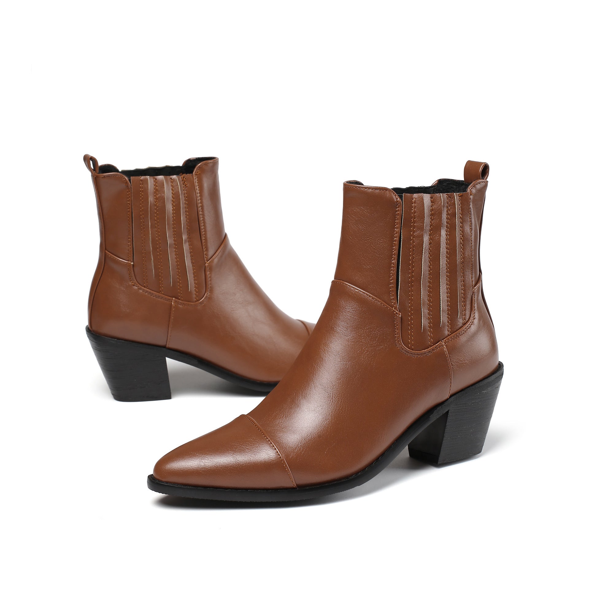 Bottines mi-long martin simple élégant couleur unie pour femme