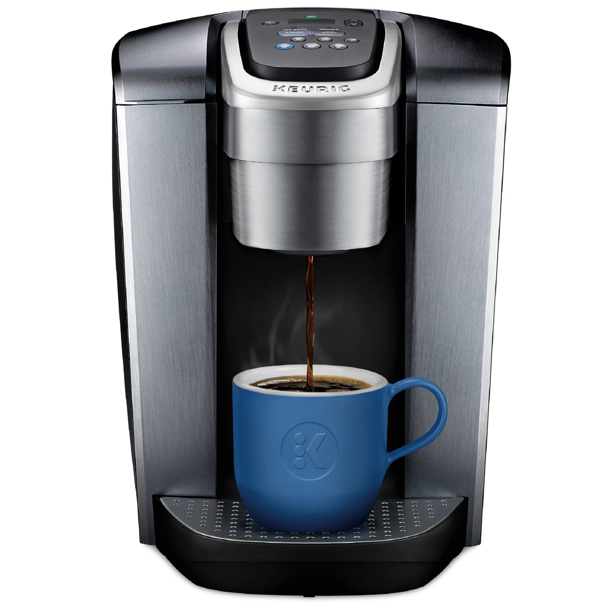 2026 2025 Keurig K-Elite – Machine à Café à Dosettes K-Cup à Portion Unique, Finition Brossée Slate, Programmable pour Café Chaud et Glacé