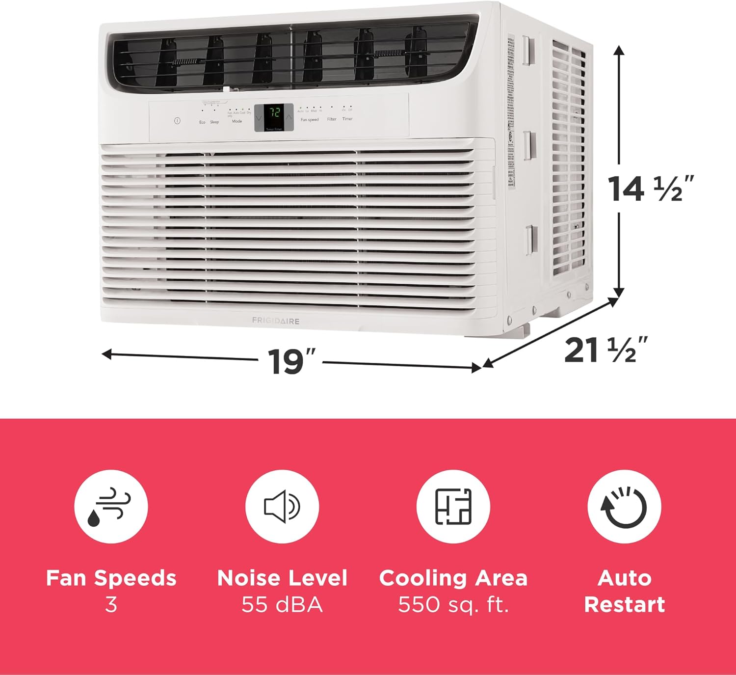 2026 2025 Climatiseur de Fenêtre Frigidaire 5 000 BTU – Refroidissement Efficace jusqu’à 23 m², Fonctionnement Silencieux, Commande Facile