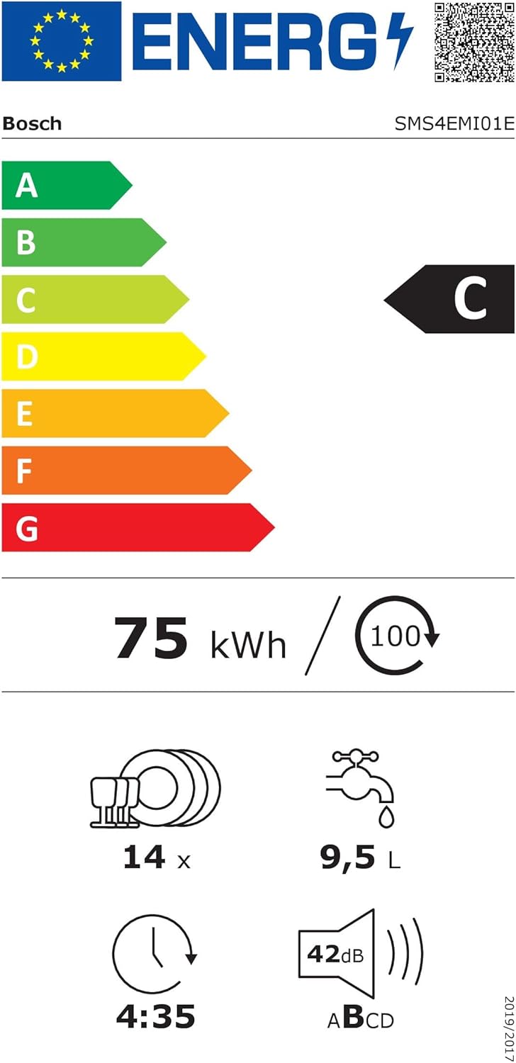 2026 2025 Bosch SMS4EMI01E – Lave-Vaisselle Série 4, 14 Couverts, Silence Plus 42 dB, Inox, Édition Limitée