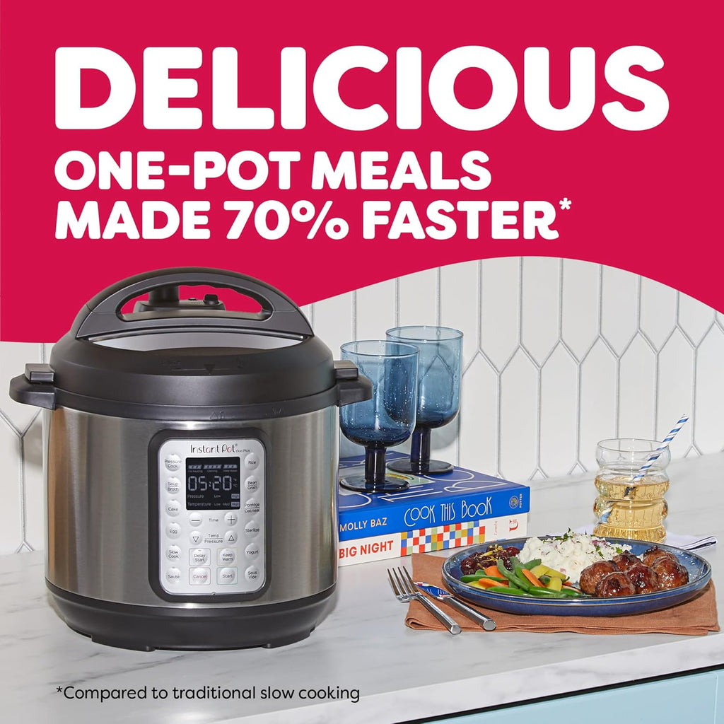 2026 2025 Instant Pot Duo Plus 9-en-1 Multicuiseur, Autocuiseur, Slow Cooker, Cuiseur de Riz, Vapeur, Sauté, Yaourtière, Maintien au Chaud et Stérilisateur, Application Incluse avec Plus de 800 Recettes, Acier Inoxydable, 6 Quarts
