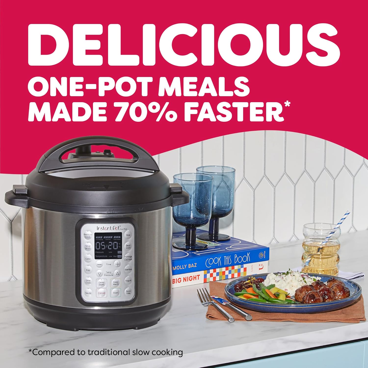 2026 2025 Instant Pot Duo Plus 9-en-1 Multicuiseur, Autocuiseur, Slow Cooker, Cuiseur de Riz, Vapeur, Sauté, Yaourtière, Maintien au Chaud et Stérilisateur, Application Incluse avec Plus de 800 Recettes, Acier Inoxydable, 6 Quarts