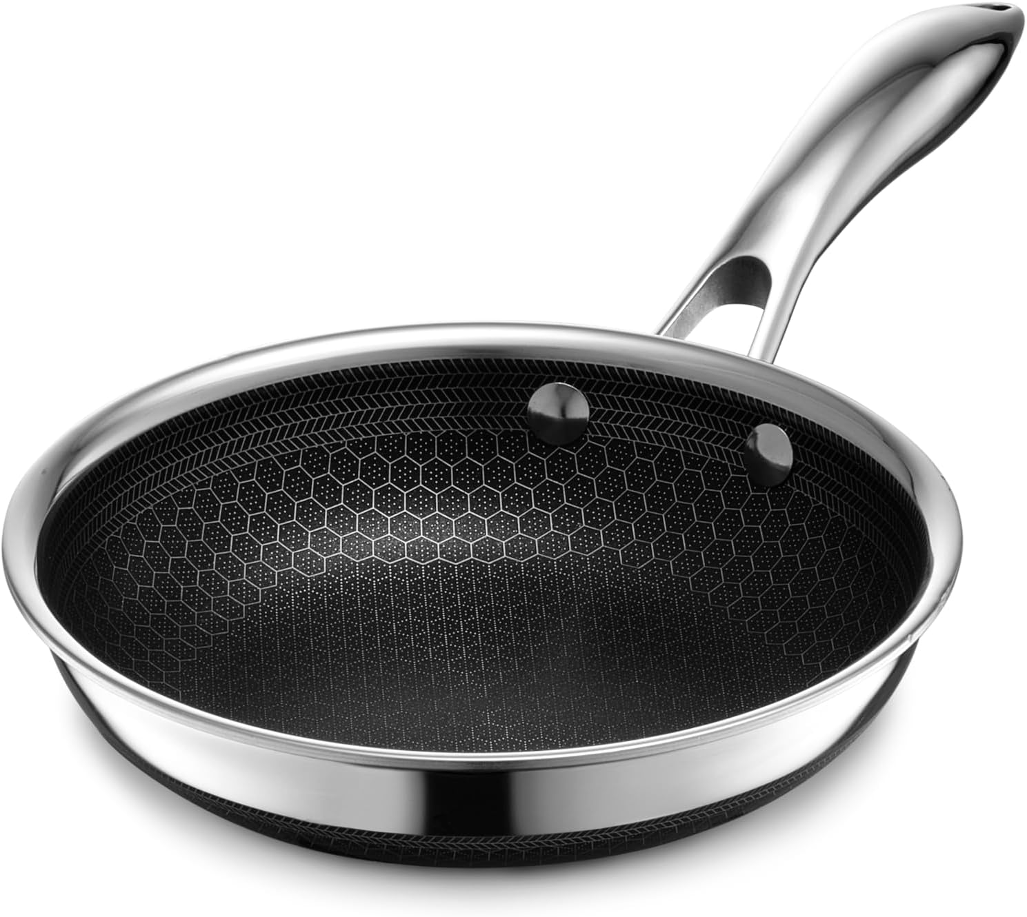 2026 2025 Poêle HexClad Hybrid Antiadhésive 8 Pouces, Poignée Reste-Froide, Compatible Lave-Vaisselle, Résistante au Four jusqu’à 482°C, Compatible Induction et Tous Types de Plaques de Cuisson