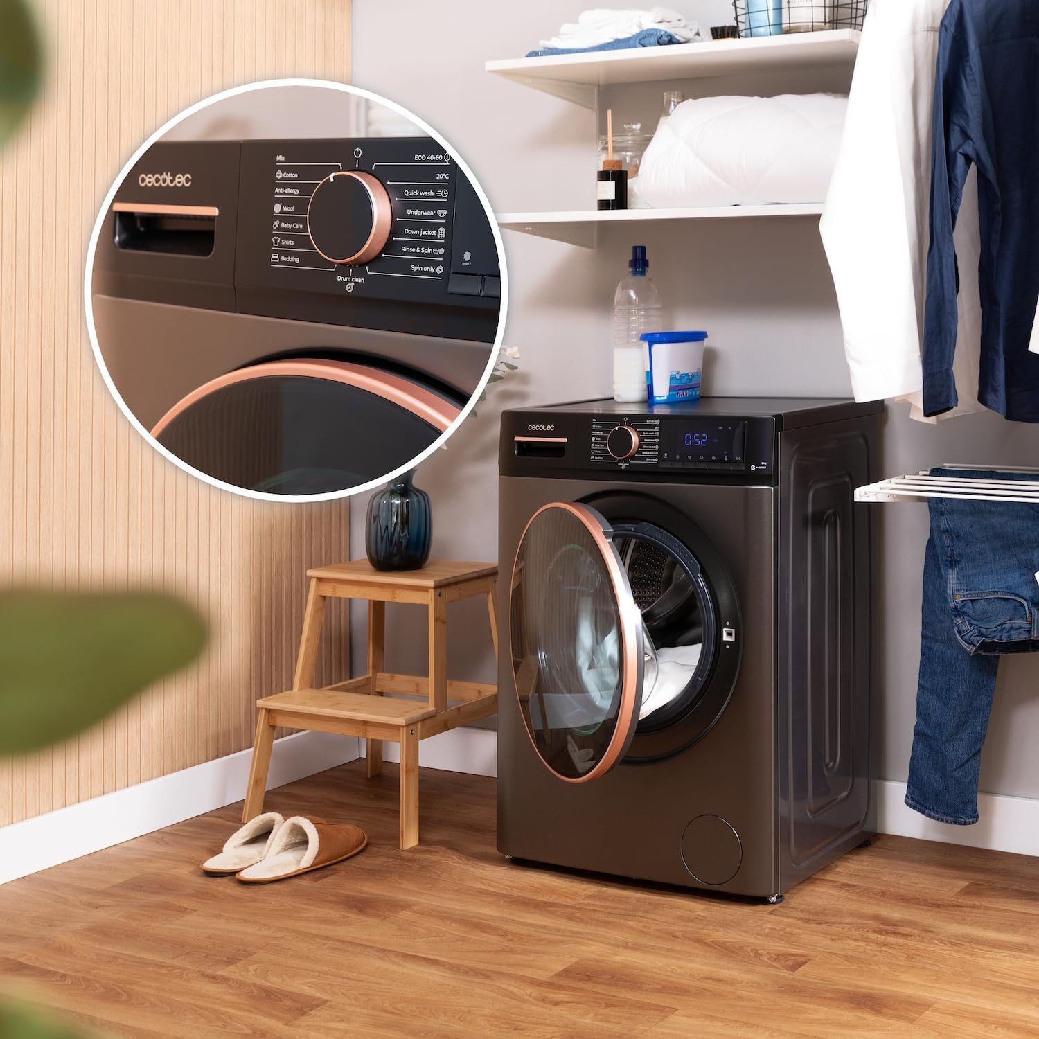 2026 Cecotec Lave-linge 10Kg Bolero DressCode 10610 Inverter Steel A. Chargement Frontale, 1400 RPM, Steam Max, Motor Inverter Plus, 15 Programmes, OnSmart, Stop&Go, Caoutchouc Antibactérien, Drum Clean