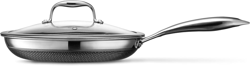 2026 2025 Poêle HexClad Hybrid Antiadhésive 8 Pouces, Poignée Reste-Froide, Compatible Lave-Vaisselle, Résistante au Four jusqu’à 482°C, Compatible Induction et Tous Types de Plaques de Cuisson