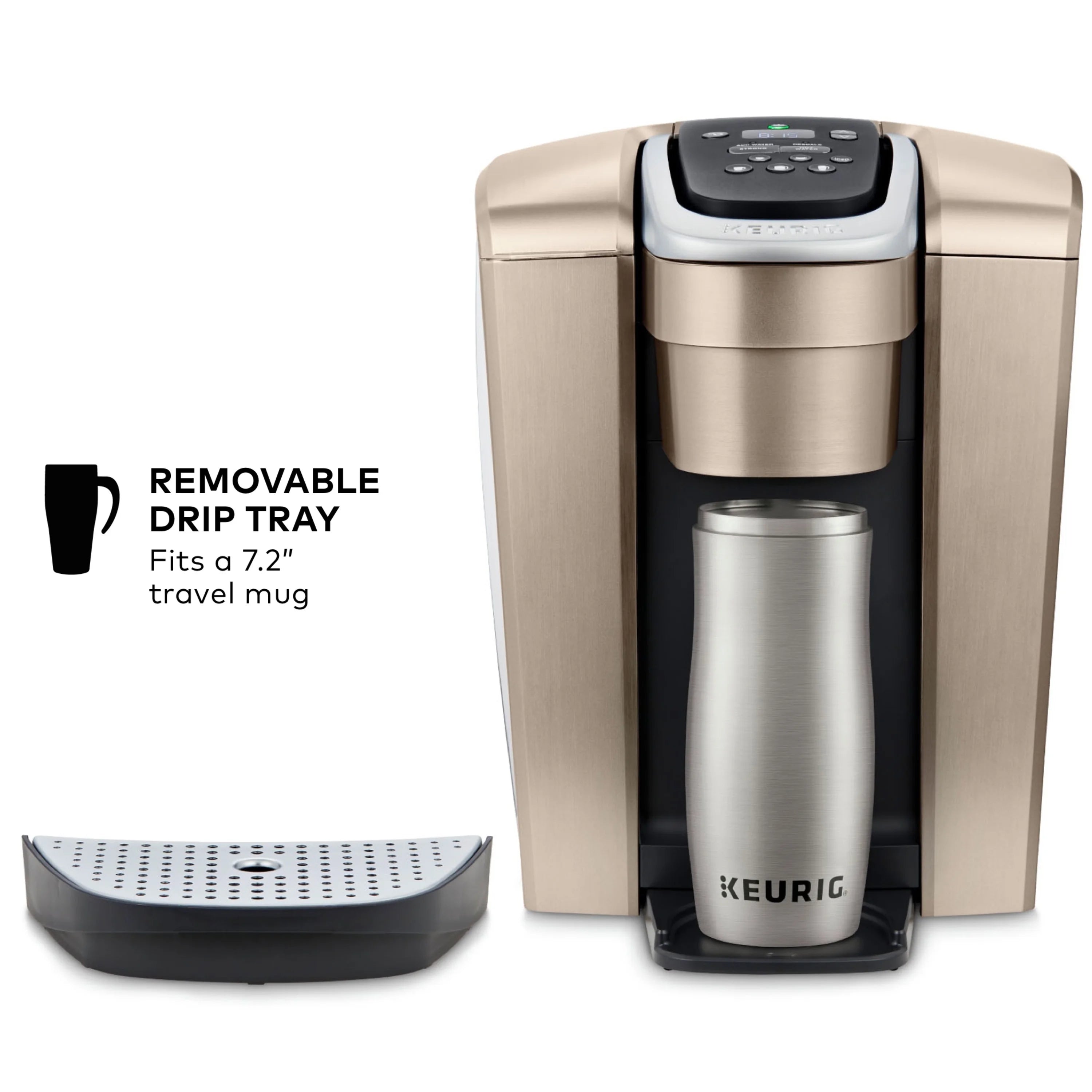 2026 2025 Keurig K-Elite – Machine à Café à Dosettes K-Cup à Portion Unique, Finition Brossée Slate, Programmable pour Café Chaud et Glacé
