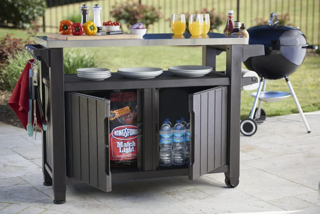 2026 2025 Keter Unity XL – Desserte Barbecue 316L, Rangement 207L + Plan de Travail Inox, Édition Limitée