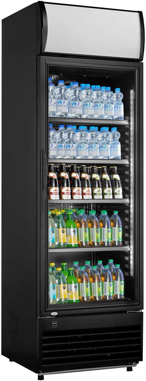 2026 METRO Professional Réfrigérateur à Boissons GSC2360B, Acier/Verre, 62 x 63.6 x 175.3 cm, 347 L, avec Serrure, Noir