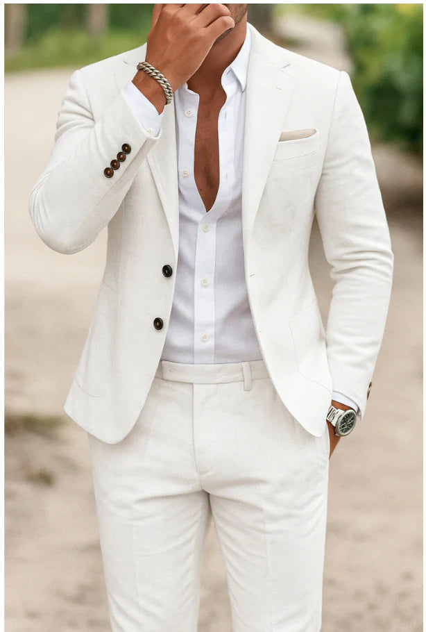 2026 Men's Casual Slim Fit Two Piece Blazer Trouser Business Suit