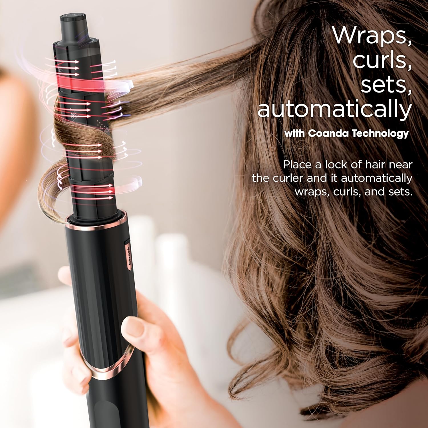 2026 2025 Système de coiffage et de séchage Shark HD430 FlexStyle, sèche-cheveux brosse puissant et multi-styler avec boucleurs Auto-Wrap, brosse plate, brosse ovale et embout concentrateur, coloris Stone