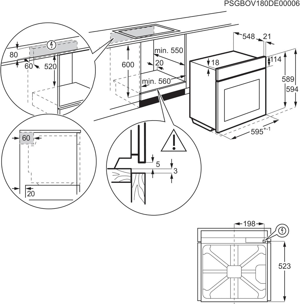 2026 AEG BEE435111M Four électrique multifonction, intégrable, nettoyage AquaClean, 9 fonctions, cuisson multi-niveaux, écran LCD tactile, ventilateur XXL, capacité 72 L, inox, classe A+