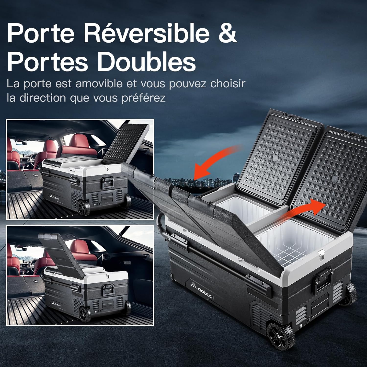 2026 115L Glaciere Electrique Double Zone,Glaciere a Compression WiFi APP,12 V/24 V et 100-240 V Frigo Camping,-20 ℃ à 20 ℃,pour Voiture,Camion,Bateau,Camping,Car,Caravanes,Voyageant,Maison