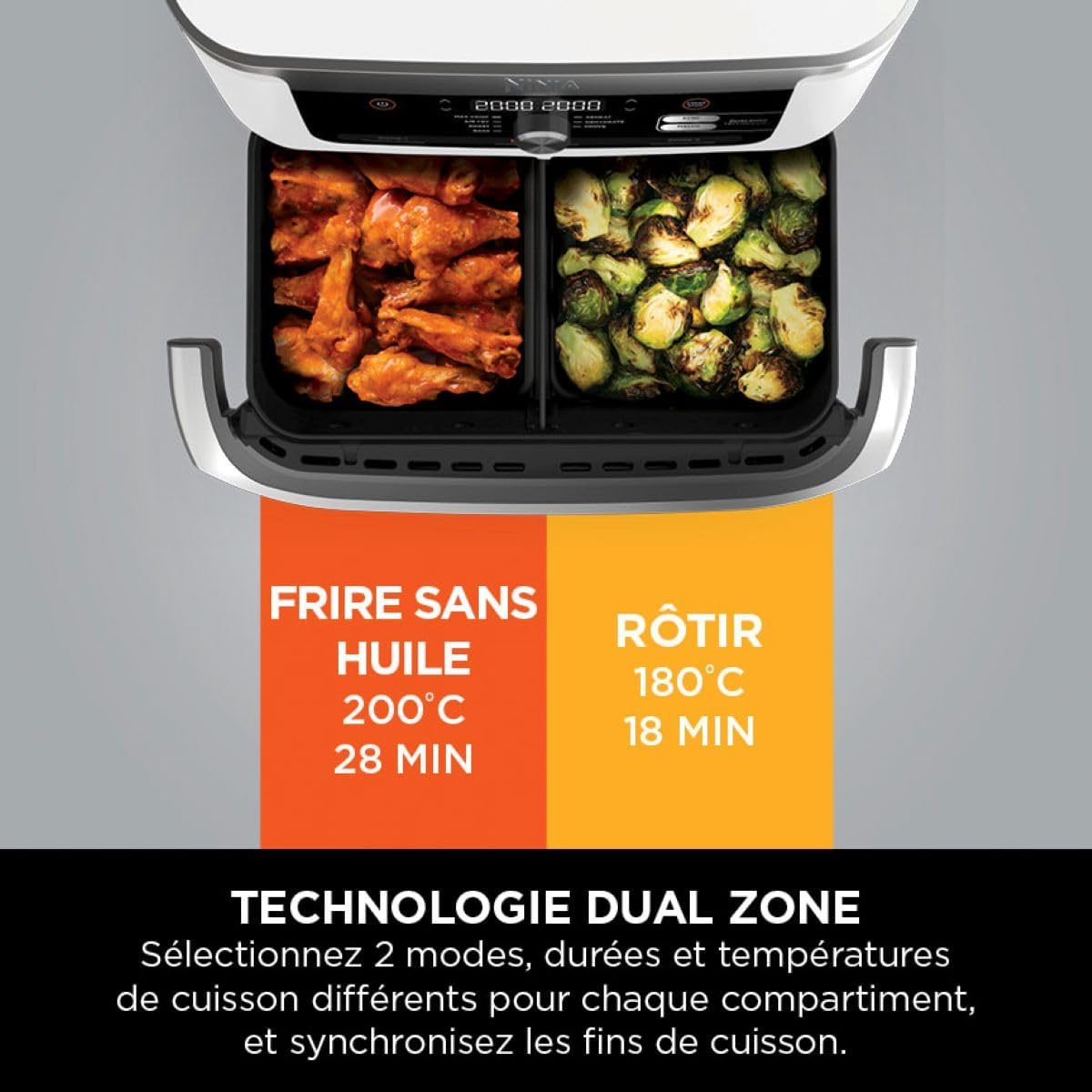 2026 2025 NINJA Foodi AF500EU – Friteuse à Air Chaud FlexDrawer 10,4 L, Double Zone avec Séparateur Amovible, 7 Fonctions de Cuisson – Édition Limitée Haute Performance