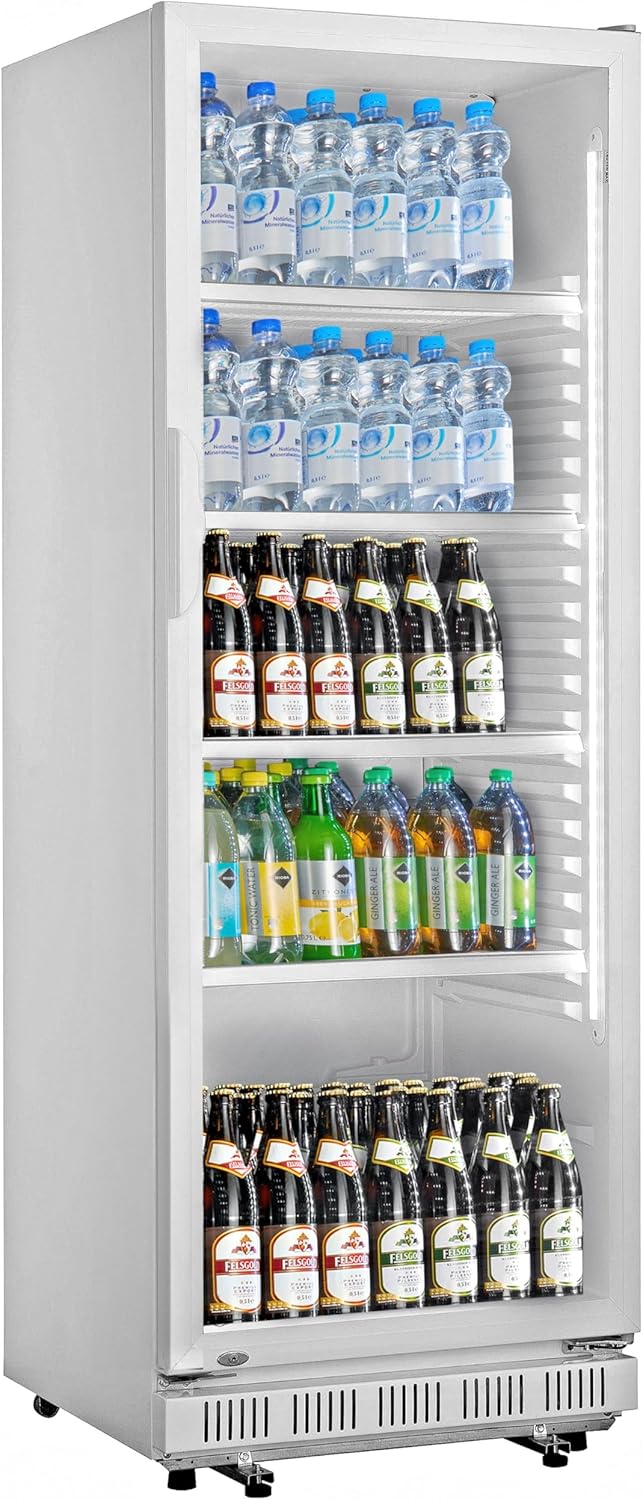 2026 METRO Professional Réfrigérateur à Boissons GSC2360B, Acier/Verre, 62 x 63.6 x 175.3 cm, 347 L, avec Serrure, Noir