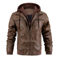 Men's Luxury Hooded Leather Jacket With Zipper Pockets - LAKD London