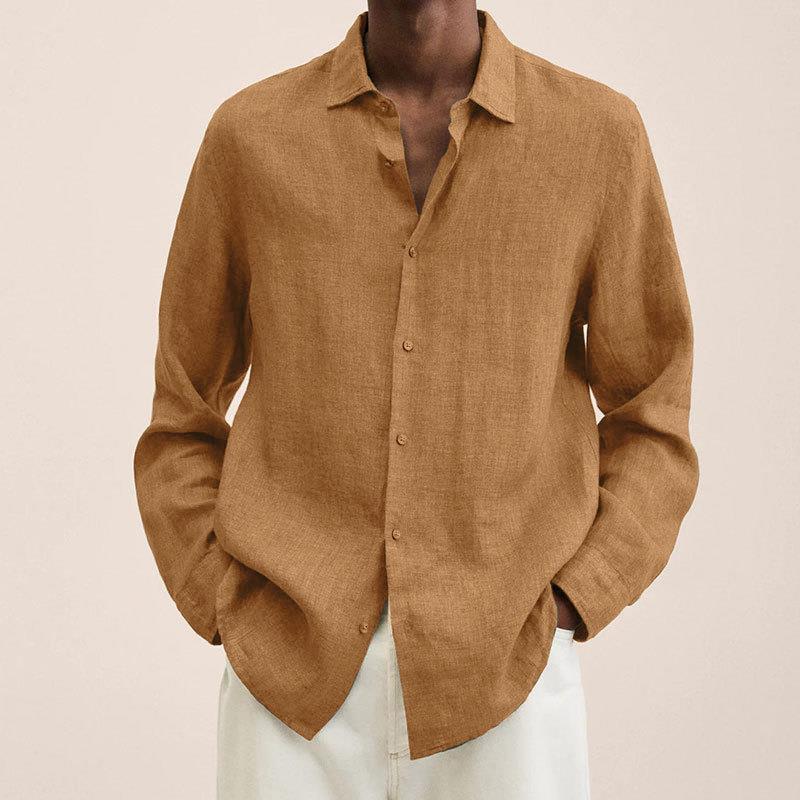Men's Long Sleeve Lapel Loose Button Cardigan Casual Shirt - LAKD London