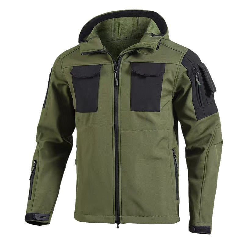 Veste softshell doublé polaire imperméable coupe-vent extérieur pour homme