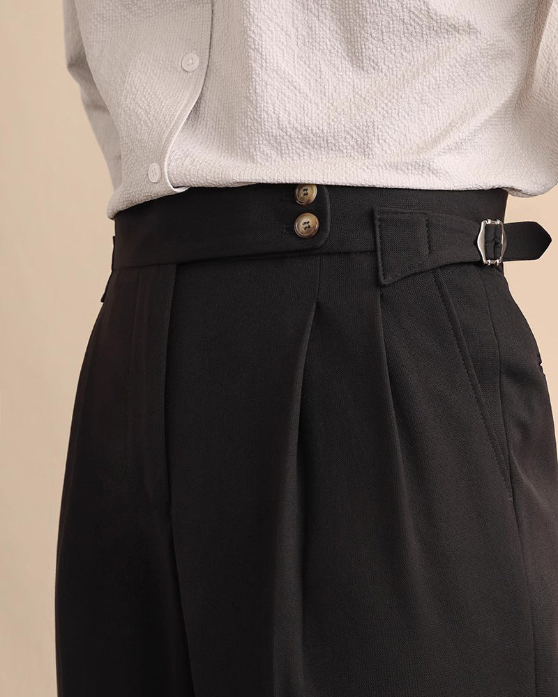 Pantalon taille haute droit classique style classique chic élégance pour homme